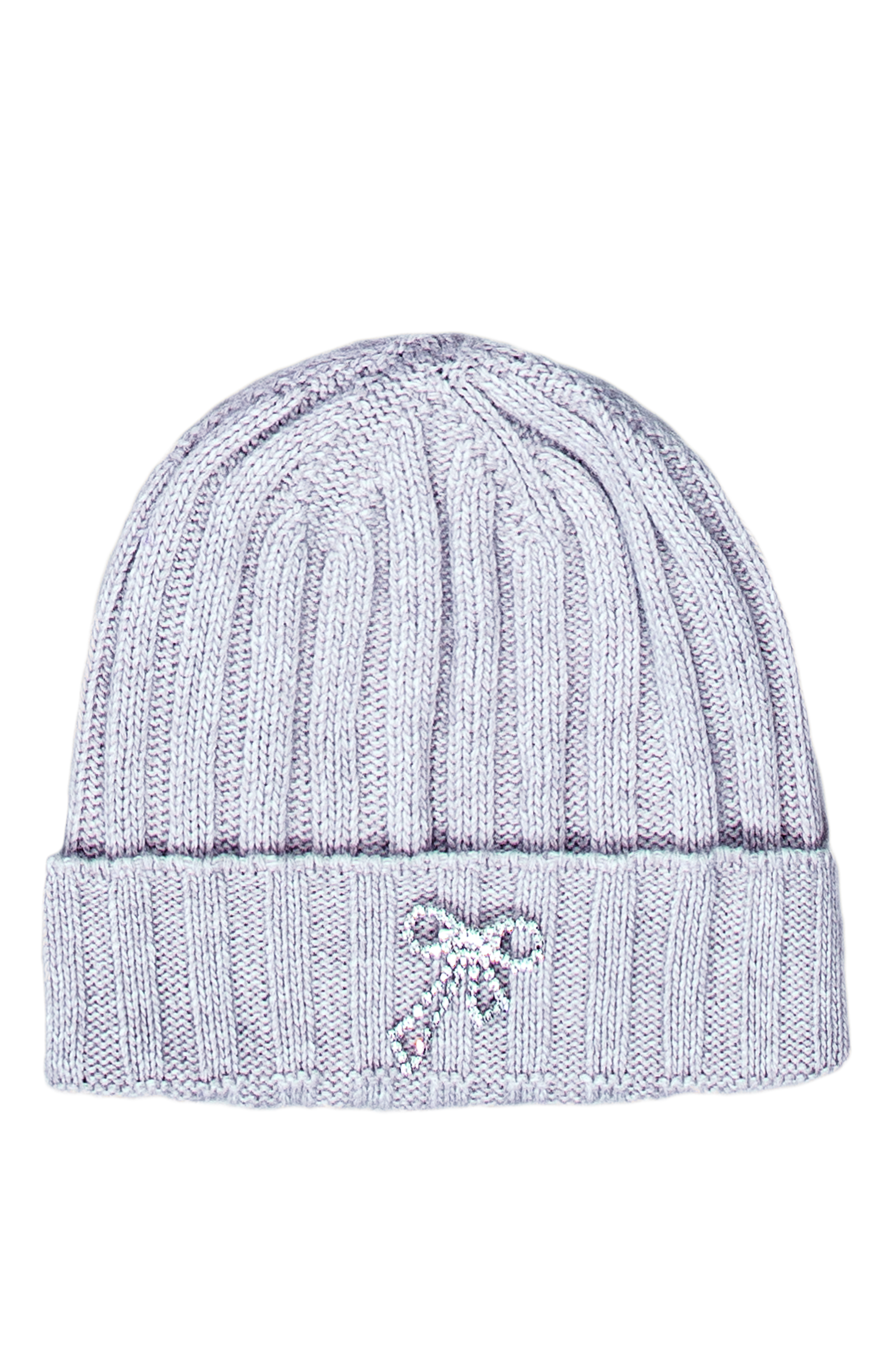 CAPPELLO MAGLIA CON FIOCCO GIOIELLO, TG UNICA - GREY